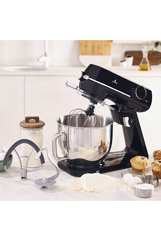 Hamur Yoğurma & Mikser ,püre Yapma Led Ekran 10 Hız Kademeli Döküm Mutfak Şefi - 2