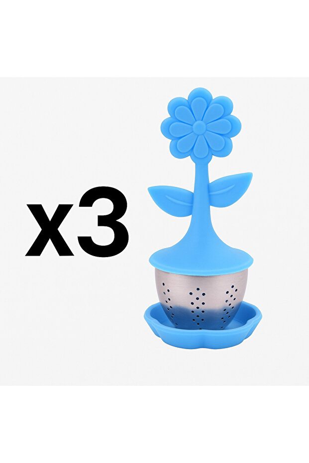 جنيريك مصفاة لأوراق الشاي أزرق 5x2.5x0.5سم - 1