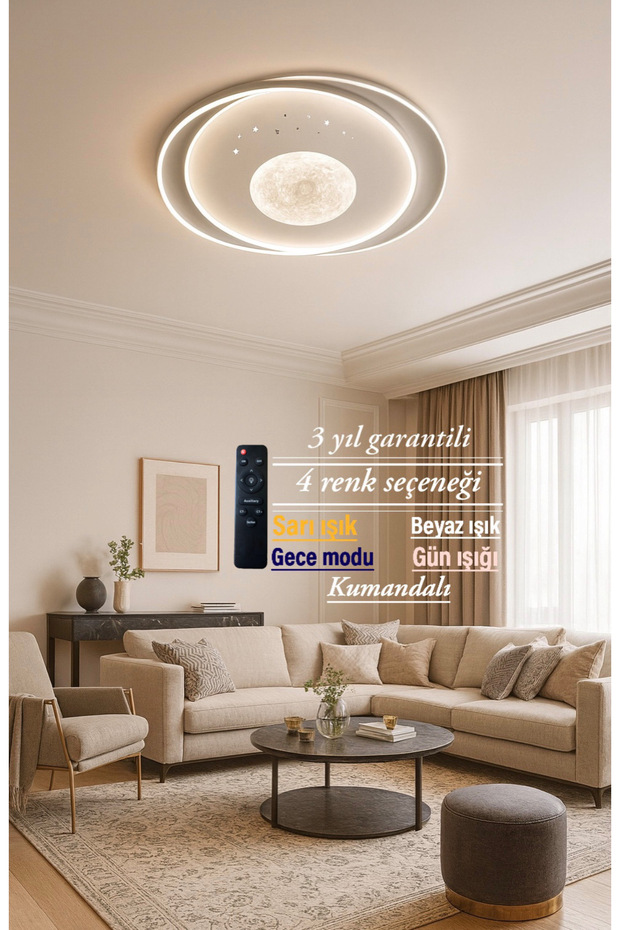 Ledli Yuvarlak Tasarım Avize - 3