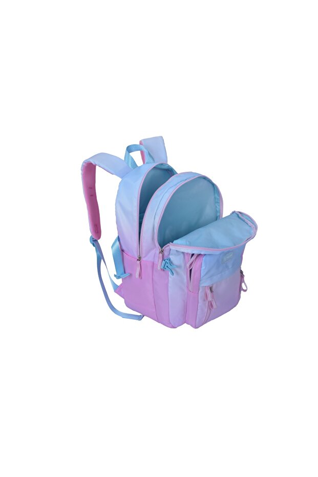 BACKPACK 18" W/ PENCIL CASE Blue&Pink - 3