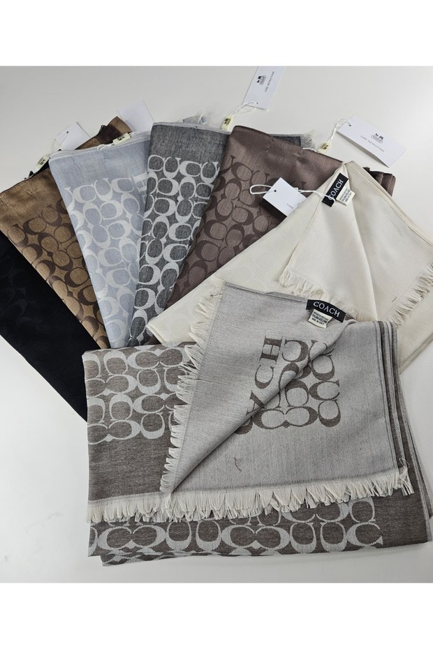 C Desen Soft İpek Yün Şal Çift Taraflı Pamuk Şal Silk Scarf Shawl Hijab - 5