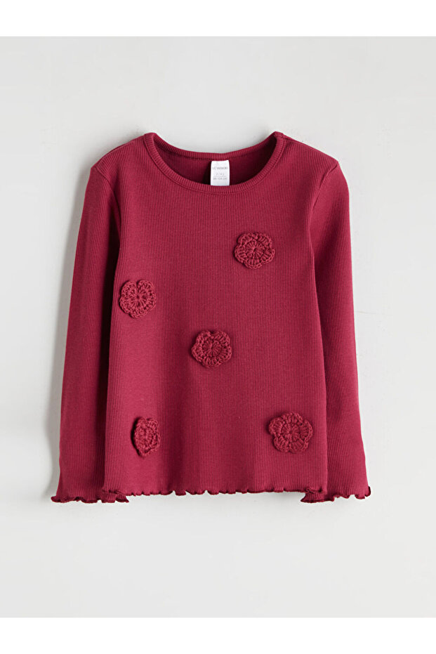 Bisiklet Yaka Desenli Kız Çocuk Bluz - 1