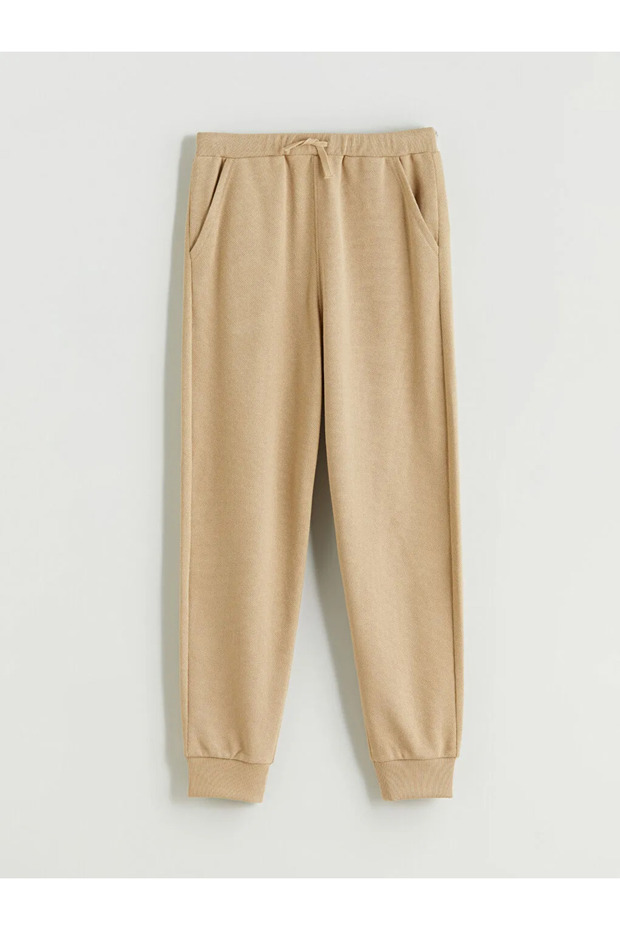 LCW KidsBej Beli Lastikli Erkek Çocuk Jogger Eşofman Altı - 4