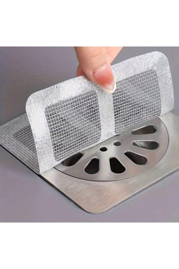 busstier 50'li Yapışkanlı Gider Filtresi | Saç Kıl Tutucu Süzgeç Banyo Mutfak Tıkanıklık Önleyici Set