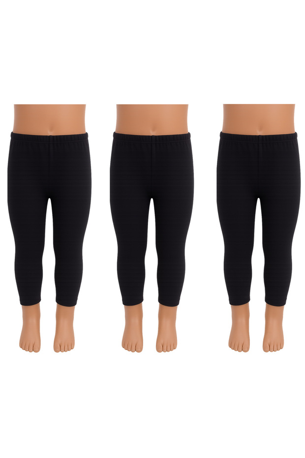 Girls’ Basic Leggings Set – 3 Pieces No Lace