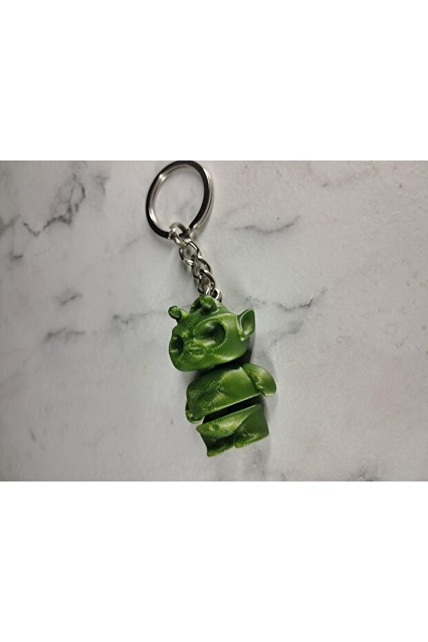Cute 3D Alien Model Movable Keychain - 3