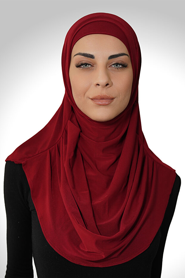 مجموعة من قطعتين من الشالات العملية الجاهزة ذات الطيات من Boneli باللون الأحمر الداكن