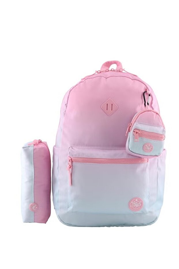 حقيبة ظهر كلاسيكية باللون الأزرق البحري مع ملحق - 1