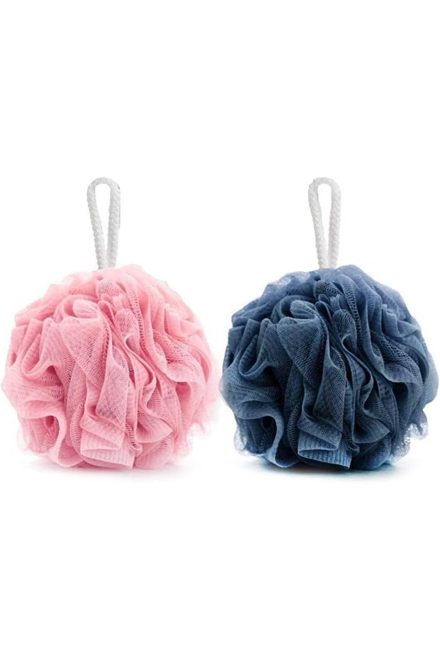 2 Pack Loofah Bath Sponge, Bath Sponge Soft Mesh Shower Puff Loofah for Men, Exfoliating Body