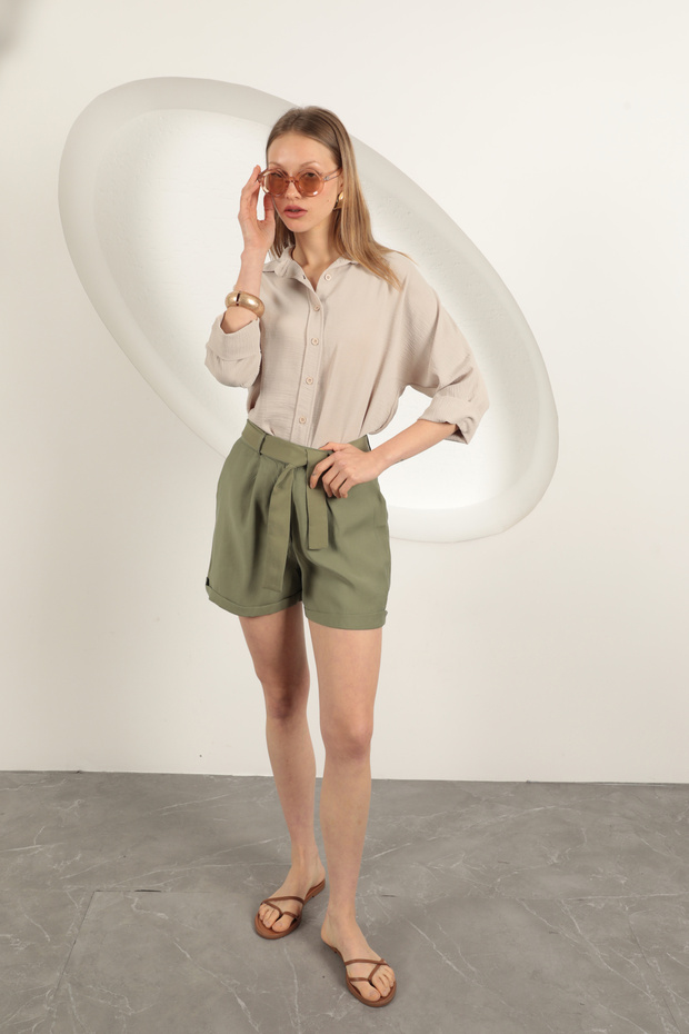 Beli Bağlamalı Şort - 2