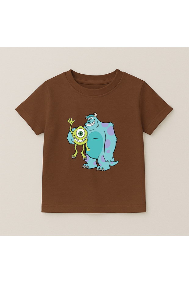 Monsters Crew Neck 100% Cotton Printed Short Sleeve Children's and Teenage T-Shirt