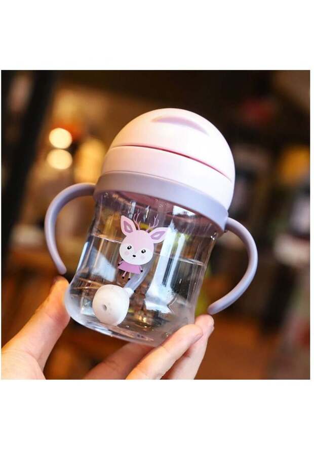 كوب للأطفال من عمر 6 أشهر فما فوق، كوب شرب مقاوم للانسكاب، شفاطة لزجاجة مياه الأطفال مع شفاطة ناعمة