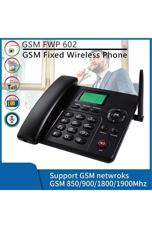 Wireless GSM Desk Phone – Dual SIM, Call Recording, SMS, Caller ID & Battery Backup | Cordless Lan - 6