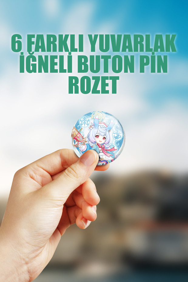 Sigewinne Genshin impact Çanta Süsü Rozet İğneli Buton Rozet Seti (6 ADET) - 3