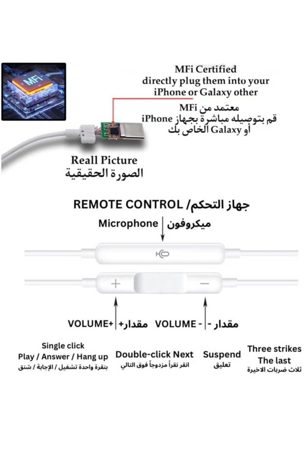 Earpods with USB C Wired Earbuds with Microphone & Volume Control, for iphone - 3