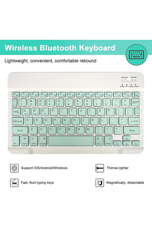 Wireless Bluetooth keyboard and mouse case for Tab S10 S9 S8 Ultra 14.6 inches green - 5