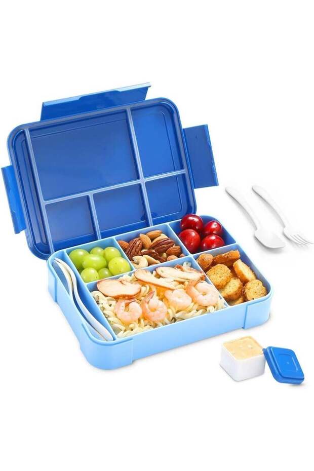 Lunch Box for Kid School,Children's Lunch Box with 6 Compartments,Bento Box Children,Durable,Microw