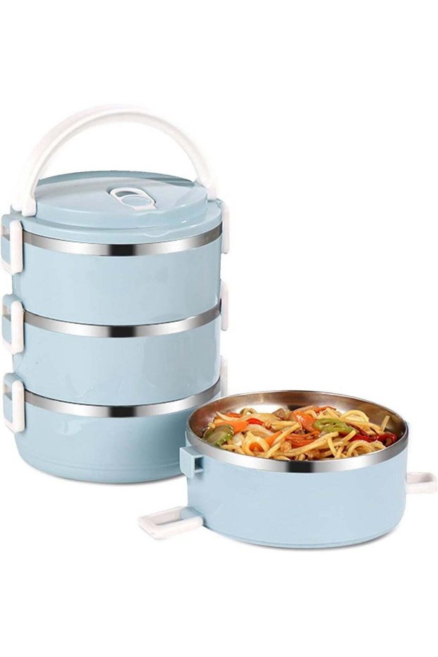 Bento Box 304 Stainless Steel Lunch Box 3 Layers Stackable Leak-Proof Thermal Bento Boxes for Adult