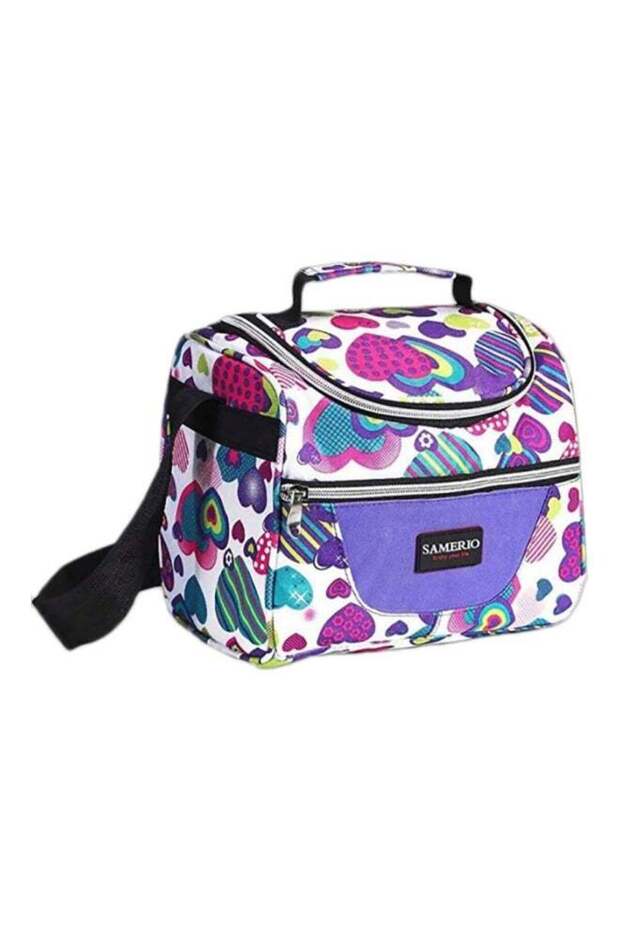 Insulated Lunch Bag White/Purple/Pink
