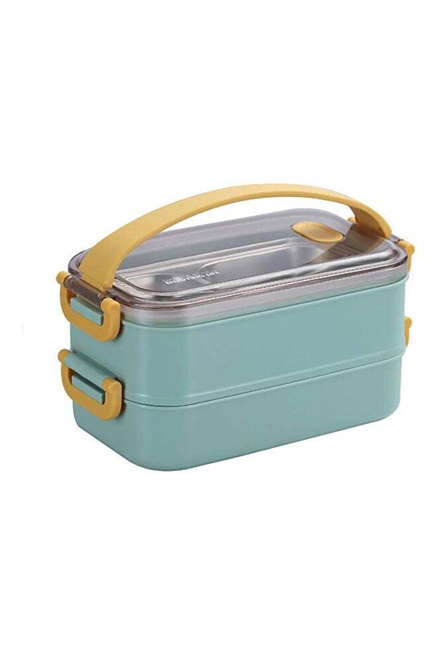 Bento Lunch Box With Divider Green 1600ml