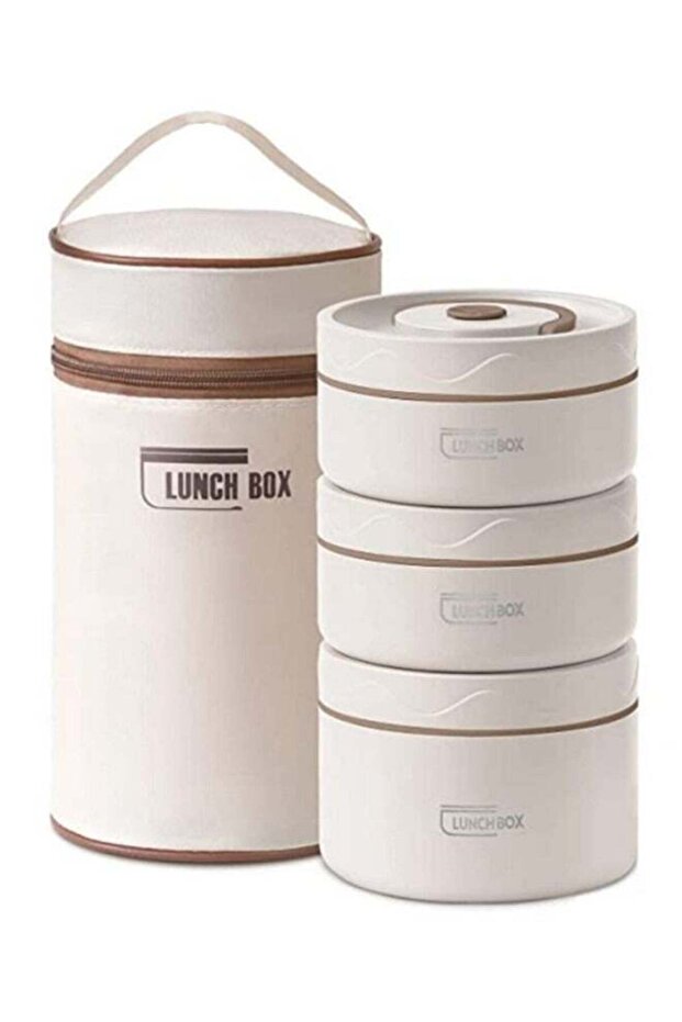 Microwaveable Thermal Lunch Box, Portable Insulated Lunch Containers With Bag, Kids, Set of 3 Tier