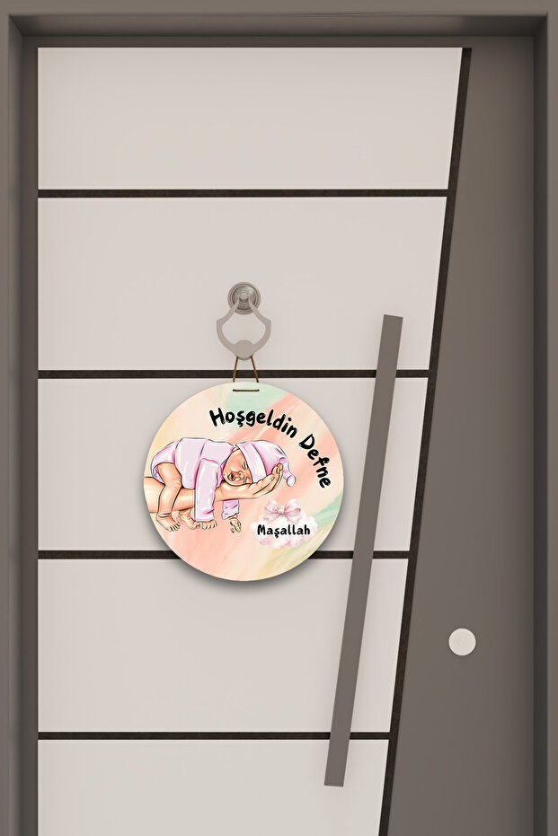 Dijital Baskı Desenli Ahşap Çocuk Odası, Bebek Odası, Kapı süsü, Duvar Süsü - 2