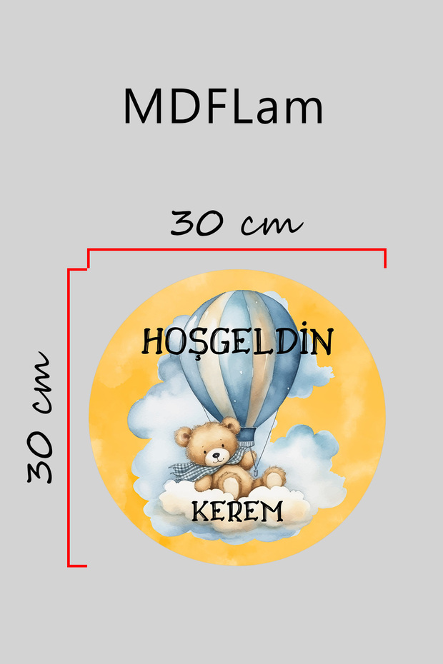 Dijital Baskı Desenli Çocuk Odası, Bebek Odası, Kapı süsü, Duvar Süsü - 3