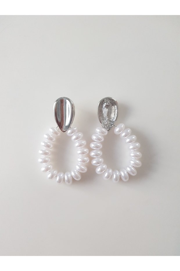 Silver Drop Array Pearl Earring - 4