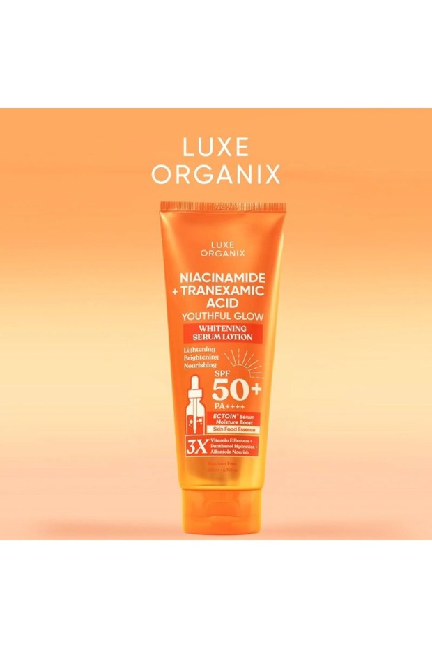 Niacinamide + Tranexamic Acid Youthful Glow Whitening Serum Lotion SPF50+ PA++++ (Orang