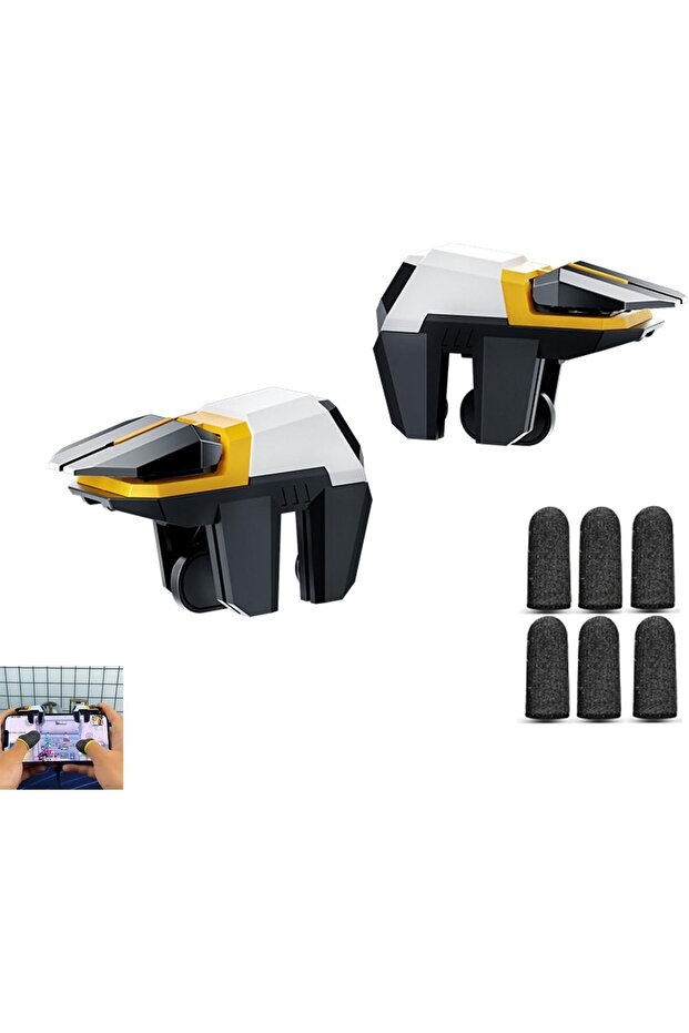 Mobile Game Controller Trigger 6 Button Professional Gaming Triggers 3 Pair Gaming Finger Sleeves - 1