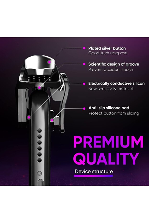 Gaming Triggers Pubg Pulse Automatic High Frequency Click 4 Speed Mobile Game Controller - 7