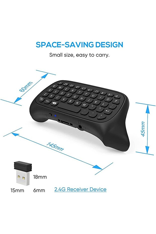Wireless Keyboard Xbox Series X/S Controller Xbox One/S/Controller Gamepad 2.4Ghz Mini Qwerty - 7