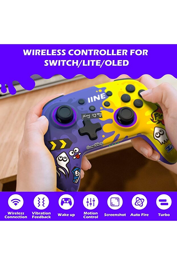 Wireless Graffiti Gamepad Pc/Switch/Oled Bluetooth Gamepad Joystick Dual Shock Usb Game Controller - 6