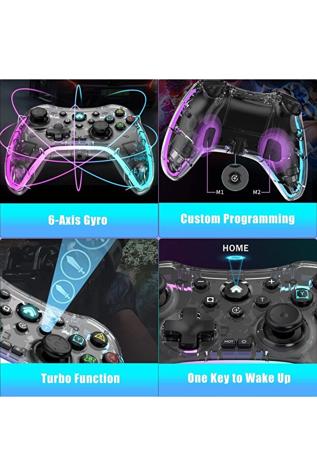 Wireless Game Controller Rechargeable Bluetooth Gaming Controller Ios Android Nintendo Switch P5 P4 - 2