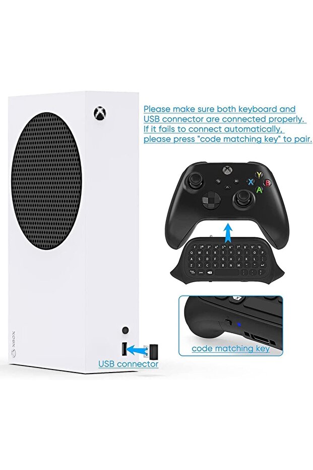 Wireless Keyboard Xbox Series X/S Controller Xbox One/S/Controller Gamepad 2.4Ghz Mini Qwerty - 5