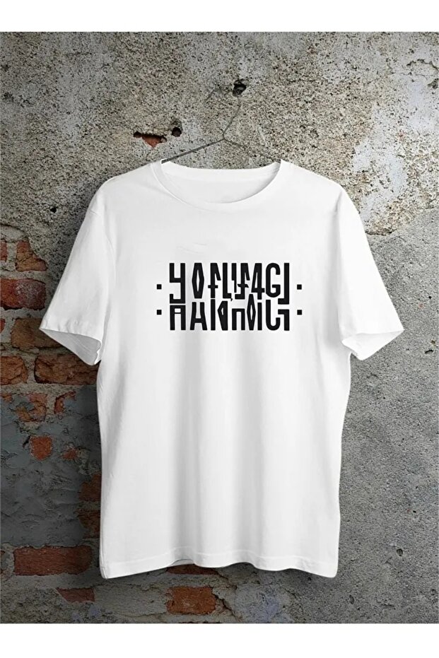 Women's Written Folded Regular Fit Design T-Shirt 100% Cotton
