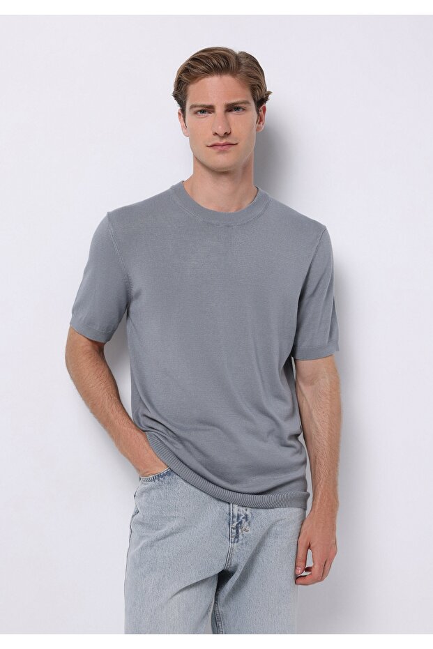 Regular Fit Erkek Yeşil Kazak - 1