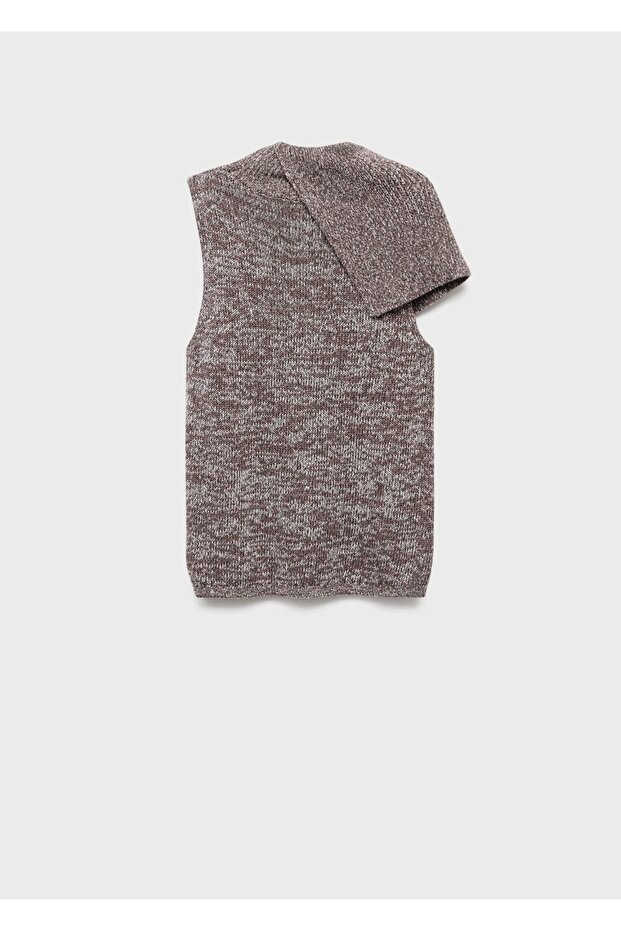 Sarmal yaka kırçıllı yelek - 3