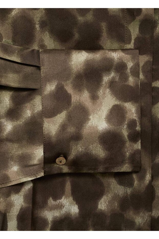 Desenli saten gömlek - 8