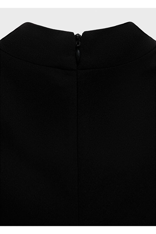 Perkins yaka volanlı elbise - 8