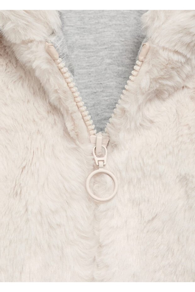 Kürklü kapüşonlu palto - 3