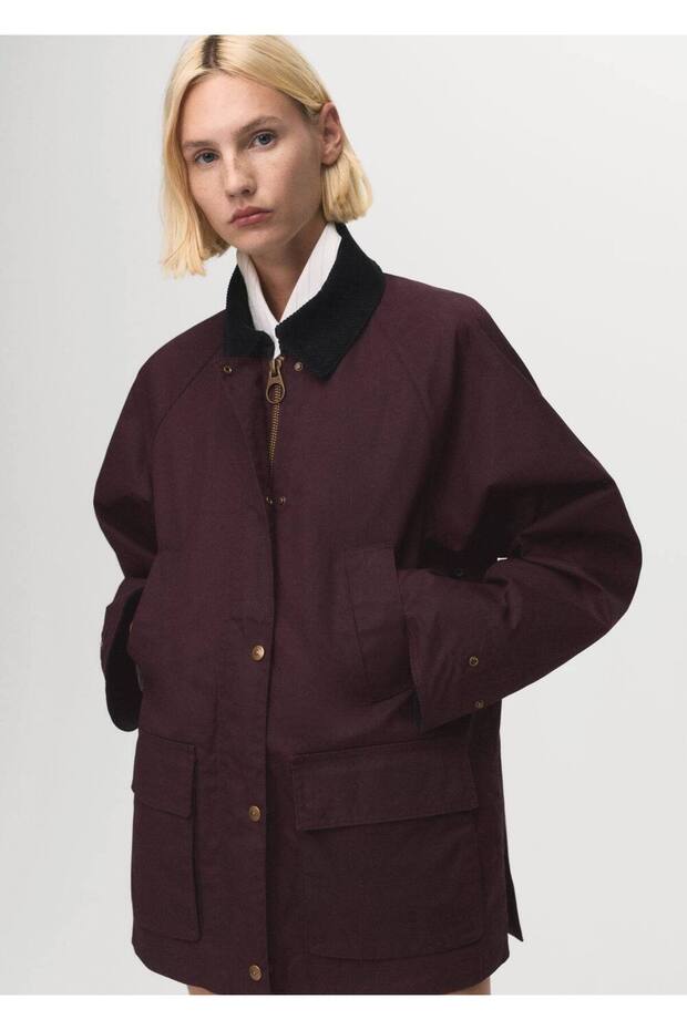 Kadife yaka pamuklu parka - 1