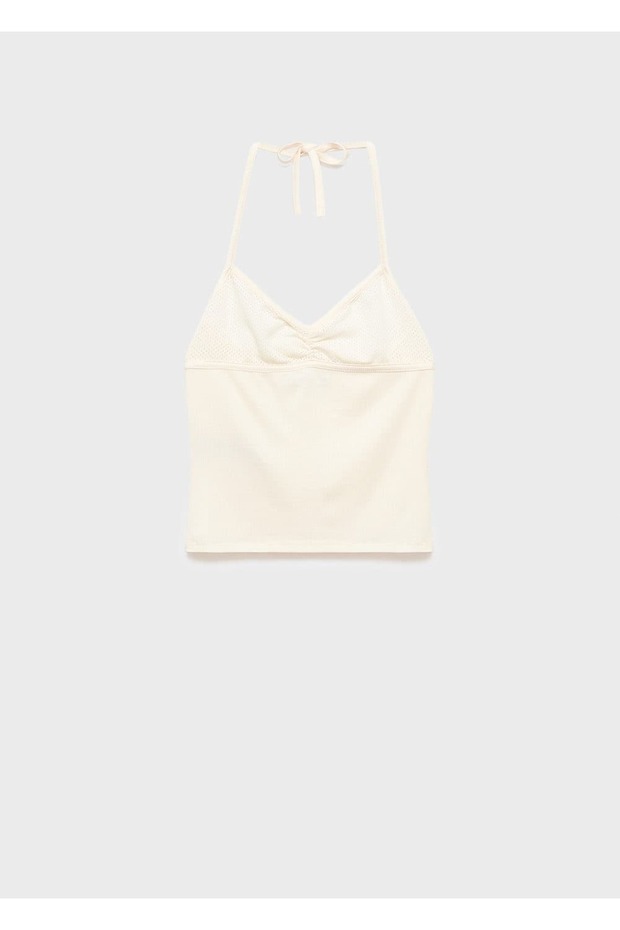 Delikli yaka bluz - 3