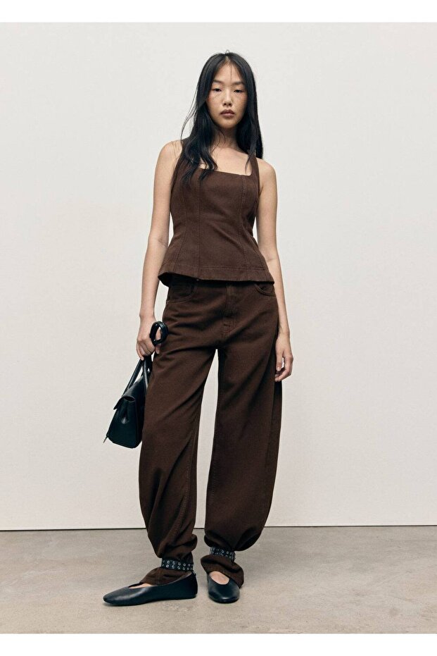 Denim evaze etek - 2