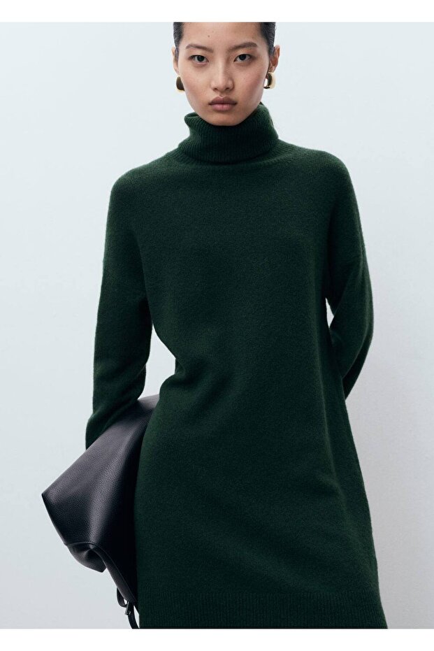 Short High Collar Knitwear Dress