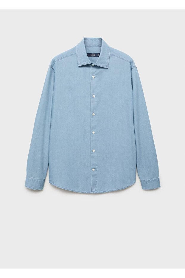 %100 pamuklu chambray gömlek - 3