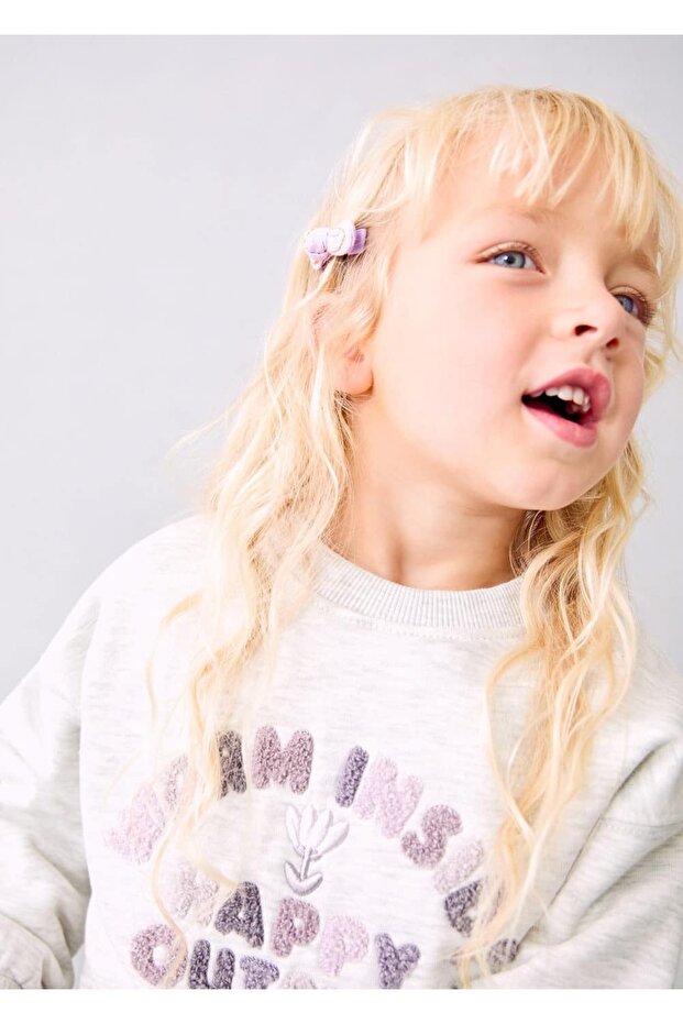 Çiçek işlemeli sweatshirt - 5