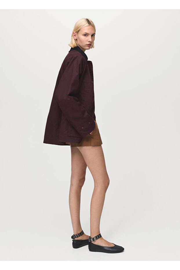 Kadife yaka pamuklu parka - 4