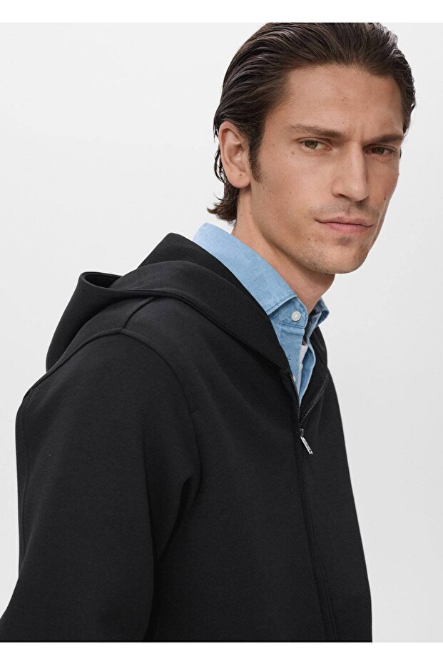 Kapüşonlu fermuarlı sweatshirt - 5