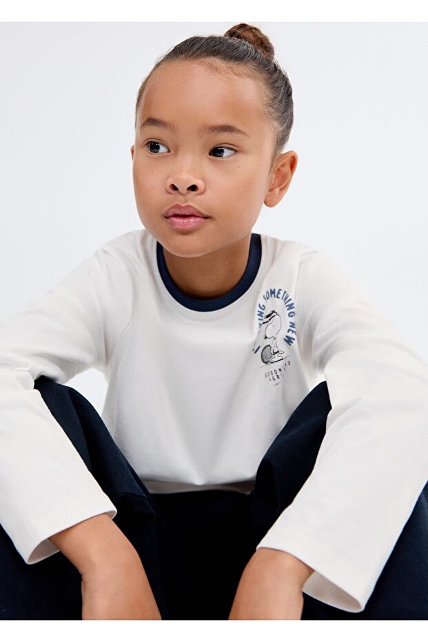 Snoopy baskılı tişört - 7